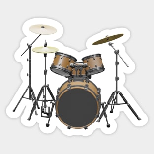 Acoustic drum on black Sticker